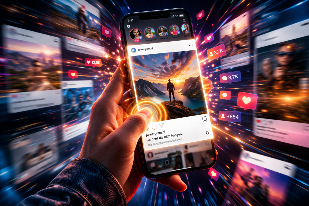 Instagram posts die mensen laten stoppen met scrollen op een smartphone scherm
